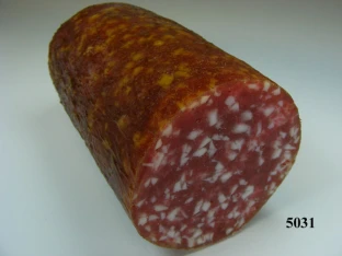 Salami grob, angeschnitten Lebensmittelattrappe