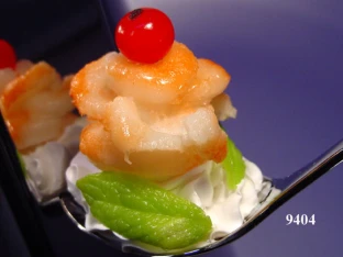 Löffelfüllung Shrimps/Sahne