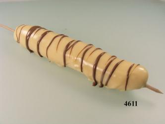 Bananenspieß Milchschokolade verziert 