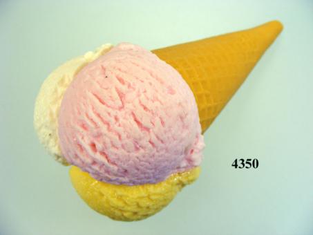 ice-cream cornet with 3 scoops 