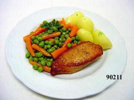 Hähnchenbrust/ Gemüse/ Kartoffeln (zusammenhängende Einheit) 