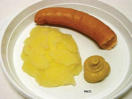 Bockwurst angeb. m. Senf u. Kartoffelsalat 