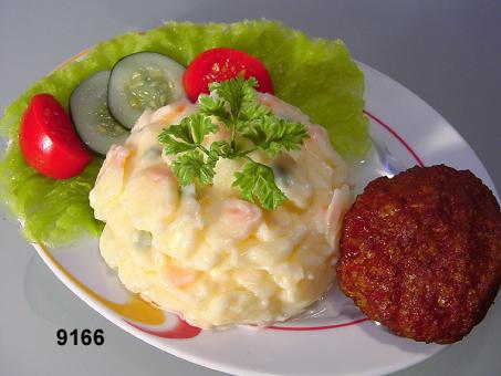 hamburger meat with potato salad 